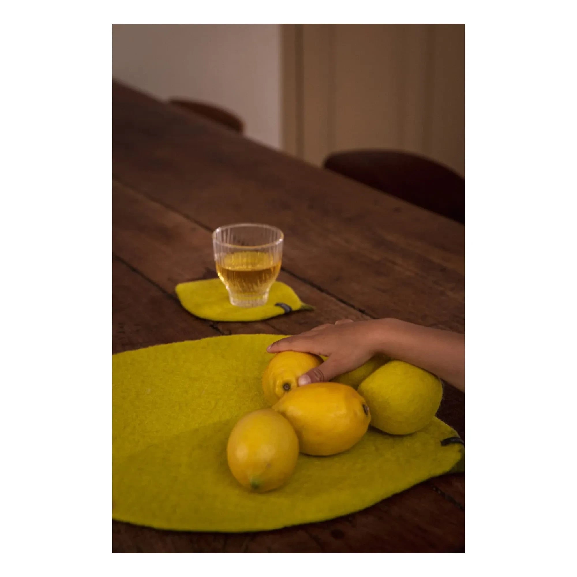 Muskhane - Limon keçeden servis altlığı | Sarı