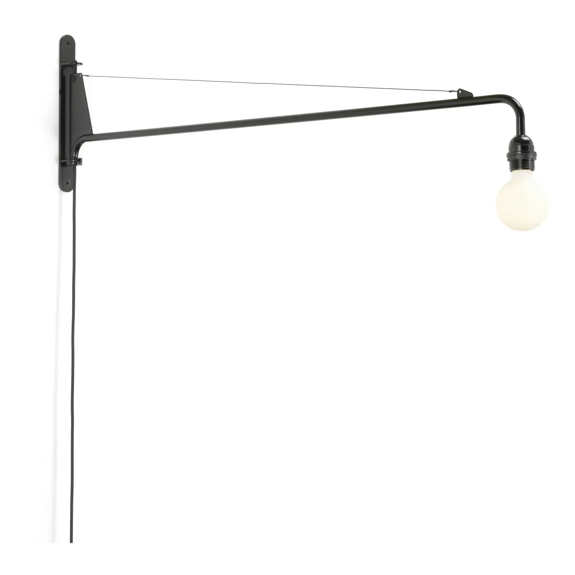 Vitra - Potence Small Duvar Lambası, Jean Prouvé Tasarımı | Koyu Siyah