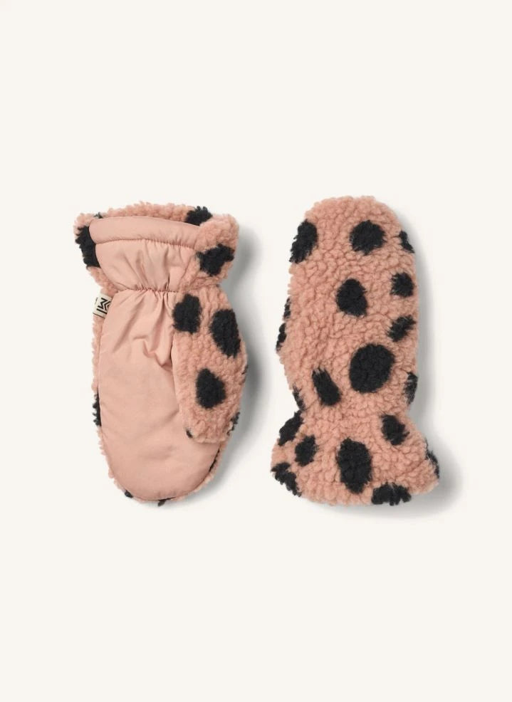 Liewood - Grethe Leopar Geri Dönüştürülmüş Elyaf Sherpa Eldivenler | Soluk Pembe