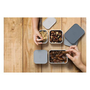 Monbento - MB Bento için Ek Bölmeli Kutular - 4'lü Set | Gri