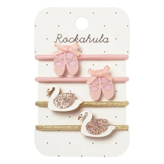 Rockahula Kids - Set de 4 gomas para el pelo Bailarina Lago de los Cisnes | Rosa empolvado