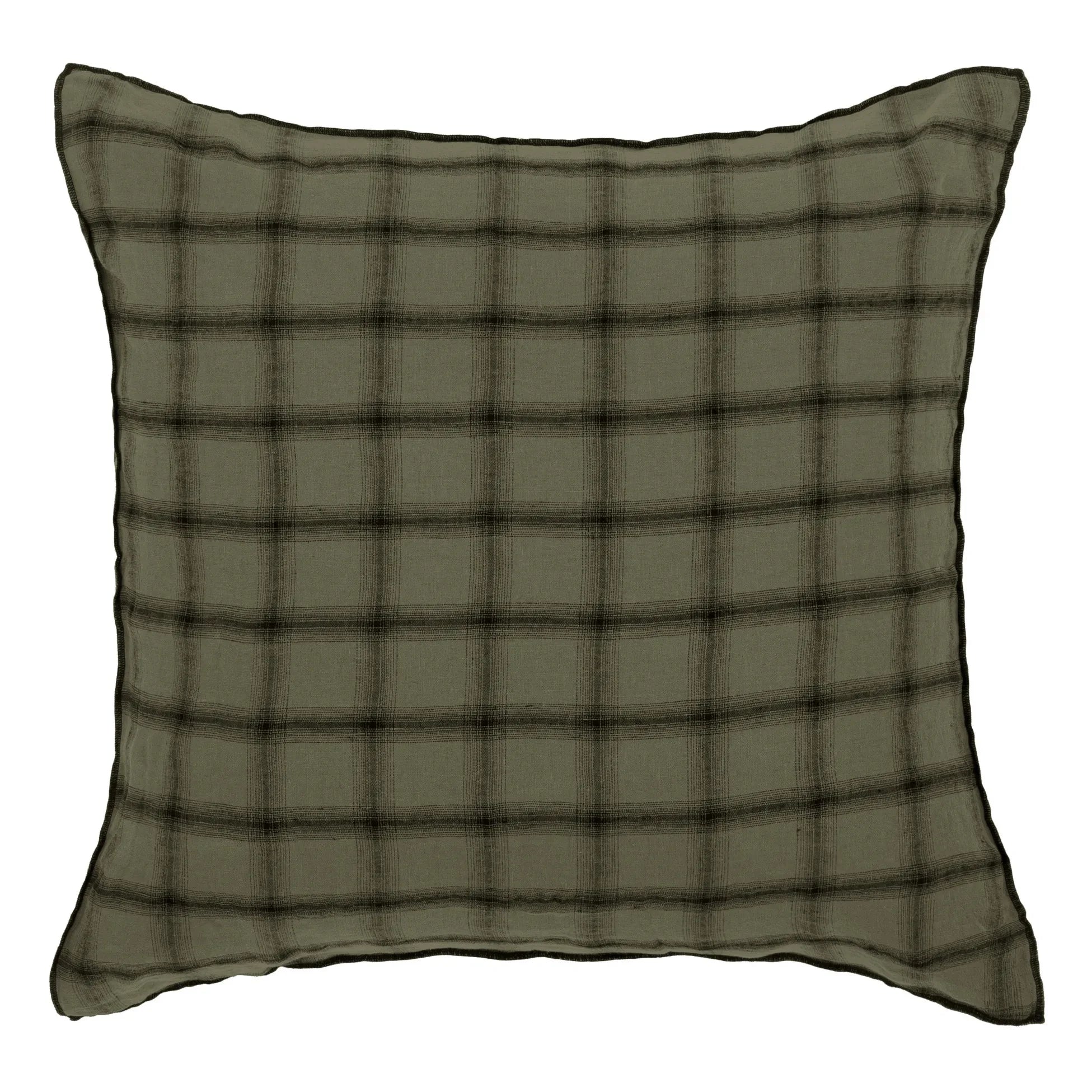 Le Monde Sauvage - Highlands Washed Linen Yastık Kılıfı | Haki