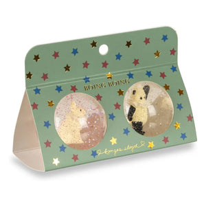 Konges Sløjd - Bunny/Panda Hüpfball-Set - 2-teilig | Rosa