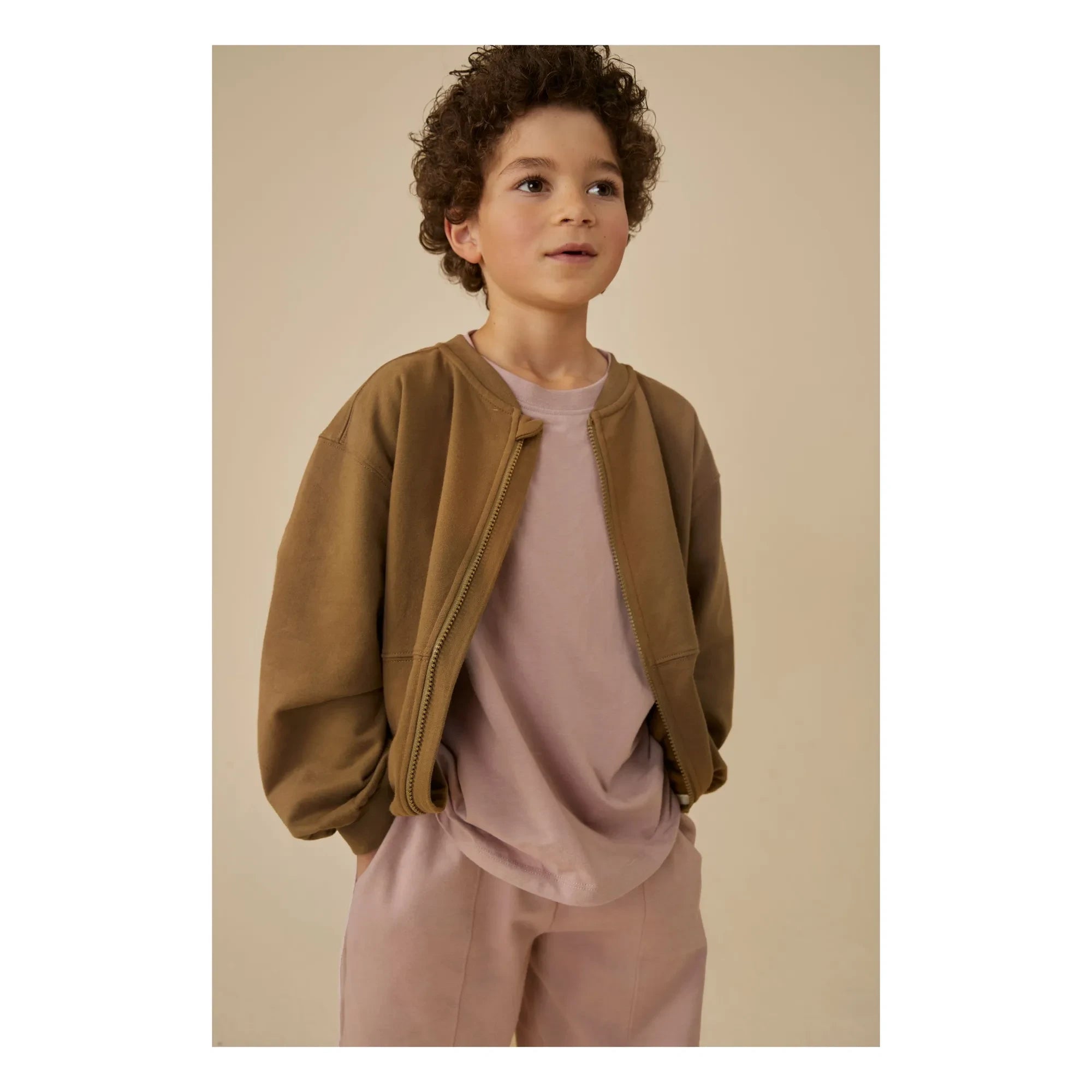 Gray Label - Organik pamuk bomber ceket | Haki kahverengi