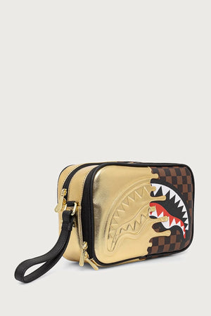 Sprayground - Bolsa de cosméticos marrón con tiburones en París 910B9343NSZ