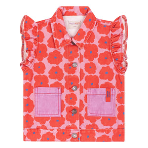 Favorite People - Chaleco sin mangas con estampado floral Napoli | Rojo