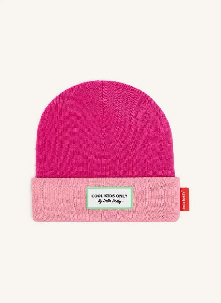 Hello Hossy - Urban Color Block Organic Cotton Beanie | Pink