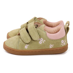 Lazare - Mahaut Fleuries Süet Çizik Sneaker | Badem Yeşili