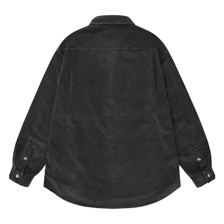 Kappy – Camisa de Pana Acanalada | Gris oscuro