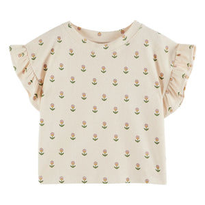 Emile et Ida - Soft Flowers T-Shirt | Krem
