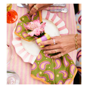Anna + Nina - Çizgili tabak - 27 cm | Pembe
