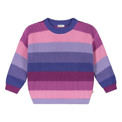 Yuki - Gestreifter Pullover aus Bio-Baumwolle | Violett