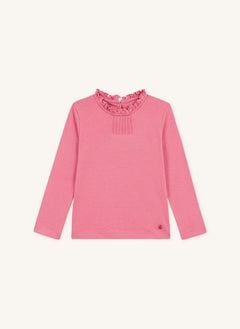 Petit Bateau - Organik pamuklu yakalı T-shirt | Pembe