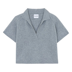 Kujten - Aenor Kaschmir Polokragen Pullover | Heather Grey