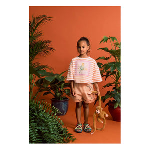 Maison Mangostan - Çizgili Crop Tişört | Turuncu