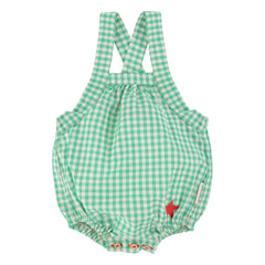 Piupiuchick - Vichy Organic Cotton Romper | Turquoise