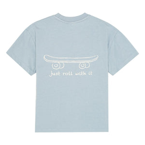 brunobruno nation - Nanna Skateboard Bio-Baumwoll-T-Shirt | Hellblau