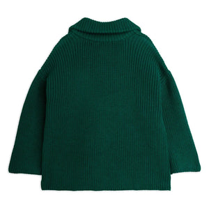 Mini Rodini - Jersey con cremallera Panda de algodón orgánico | Verde