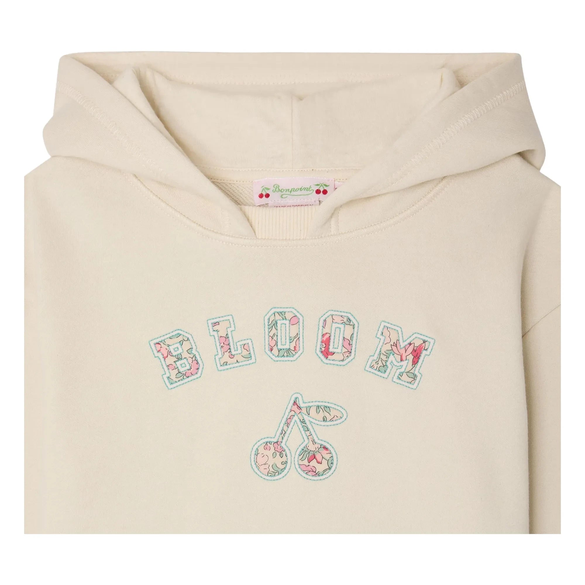 Bonpoint - Carmine Organik Pamuklu Kapüşonlu Sweatshirt | Chalk