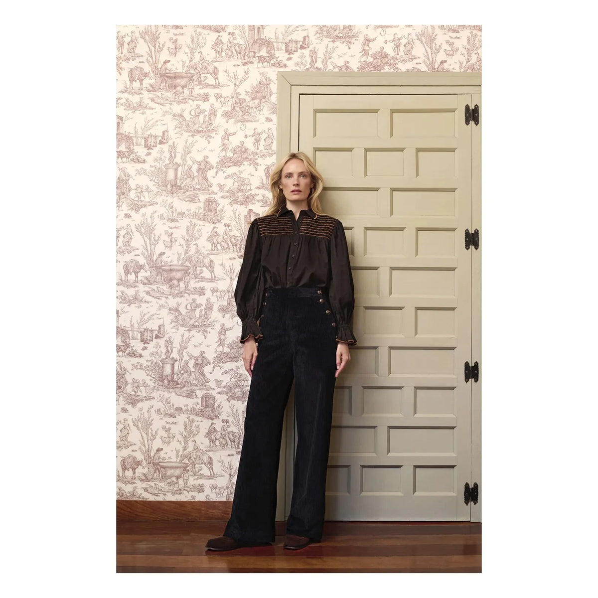 Maria de la Orden - Blusa Blossom de algodón | Negro