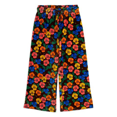 Mini Rodini - Blumenmuster-Hose aus Bio-Baumwolle | Schwarz