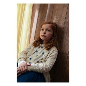 FUB - Cardigan Pointelle Feinstrick Merinowolle | Ecru