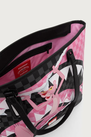 Sprayground - Bolsa de Compra de Cuero Sintético Negro con Pantera Rosa para Mujeres 910T9377NSZ
