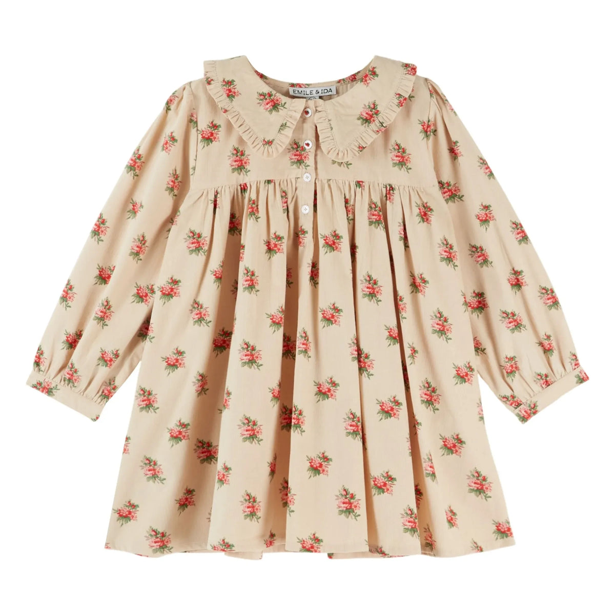 Emile et Ida - Vestido con estampado floral completo | Crudo
