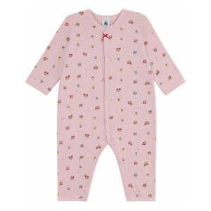 Petit Bateau - Pyjamas Dors Bien Çiçekli Organik Pamuk | Pudra Pembe