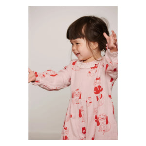 Mini Rodini - Bio-Baumwoll-Strampler mit Tiermotiv | Rosa