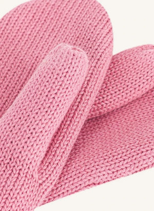 Petit Bateau - Organik Pamuklu Örgü Astarlı Eldivenler | Toz Pembe
