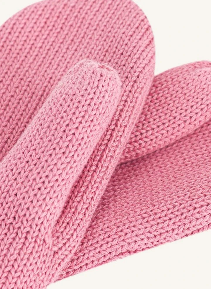 Petit Bateau - Guantes de punto con forro de algodón orgánico | Rosa empolvado