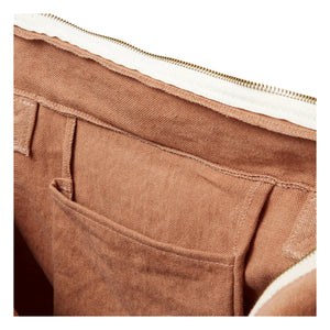 Adorna - Leinen-Reißverschlusstasche | Terrakotta