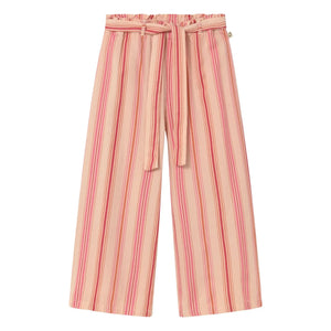 Cozmo - Sena Striped Organic Cotton Trousers | Pink