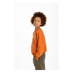 Hundred Pieces - Ryde Spaghetti Sudadera de Algodón Orgánico | Rojo Herrumbre