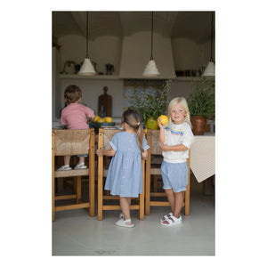 1+ in the family - Striped Margalida Denim Dress Organic Cotton | Light Blue