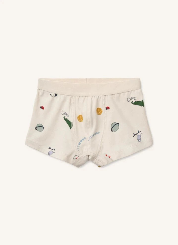 Liewood - Set of 3 Marvin Dinosaurs Organic Cotton Boxer Briefs | Beige