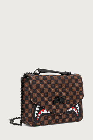 Sprayground - Bolsa ajustable de mujer en color marrón con tiburones de París 910B9310NSZ