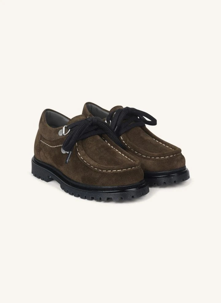 Angulus - Mocasines de ante con cordones | Caqui