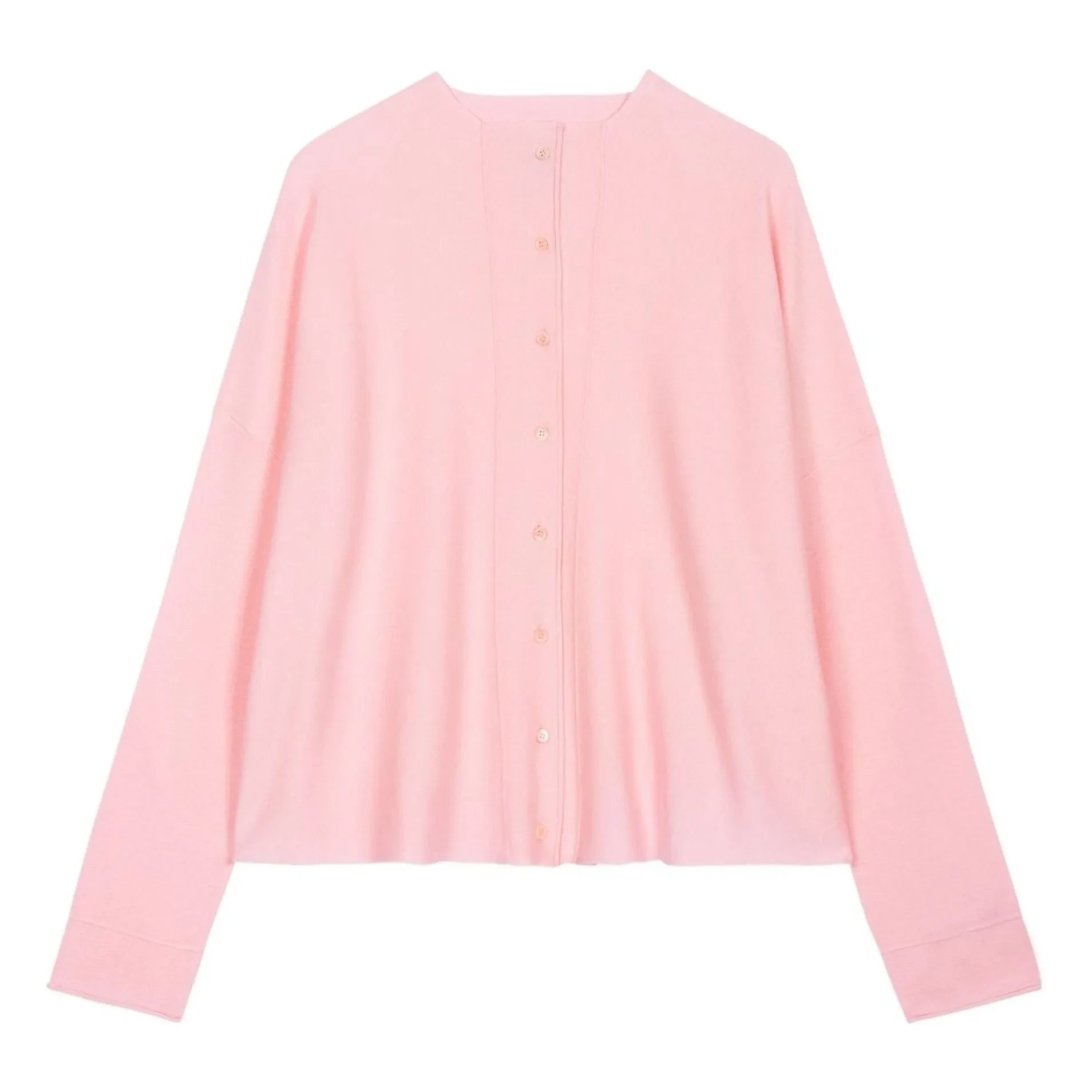 Bompard - Minimalist Oversize Pamuk ve Kaşmir Hırka | Pembe