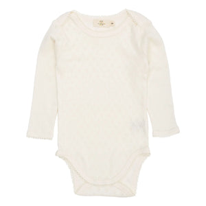 Copenhagen Colors - Short Sleeve Body Pointelle Hearts Organic Cotton | Cream
