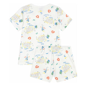 Petit Bateau - Opera Shorty Schlafanzug | Weiß