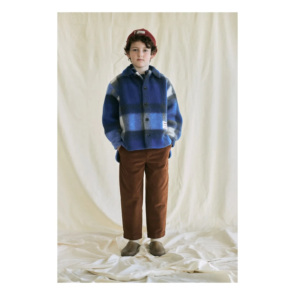 Tangerine - Kareli Polar Ceket