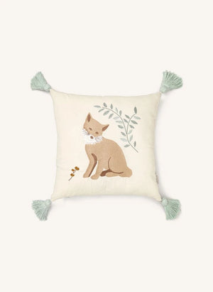 Cam Cam - Woodland Besticktes Kissen | Ecru