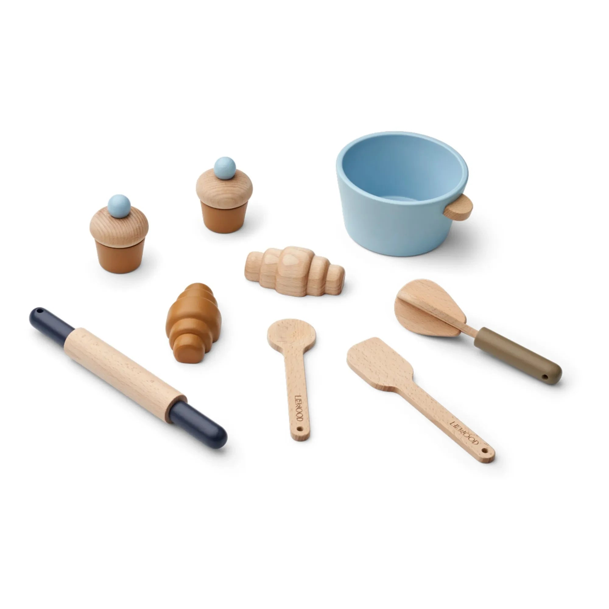 Liewood - Juego de comida de madera Lisbeth | Azul