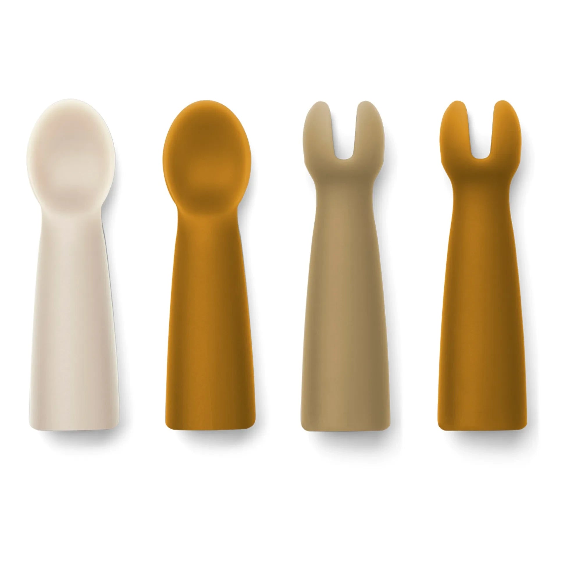 Liewood - Terra Silicone Baby Fork and Spoon Set | Beige