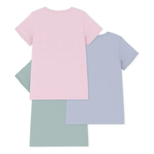Petit Bateau - Conjunto de 3 camisetas Kokot | Rosa