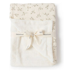 Babyshower - Olivgrüne Übergangsdecke | Ecru