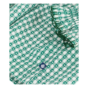 Petit Bateau - Bio-Baumwoll-Popeline kariertes weites Kleid | Grün