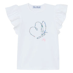 Tartine et Chocolat - T-Shirt mit Liberty-Schmetterling | Weiß